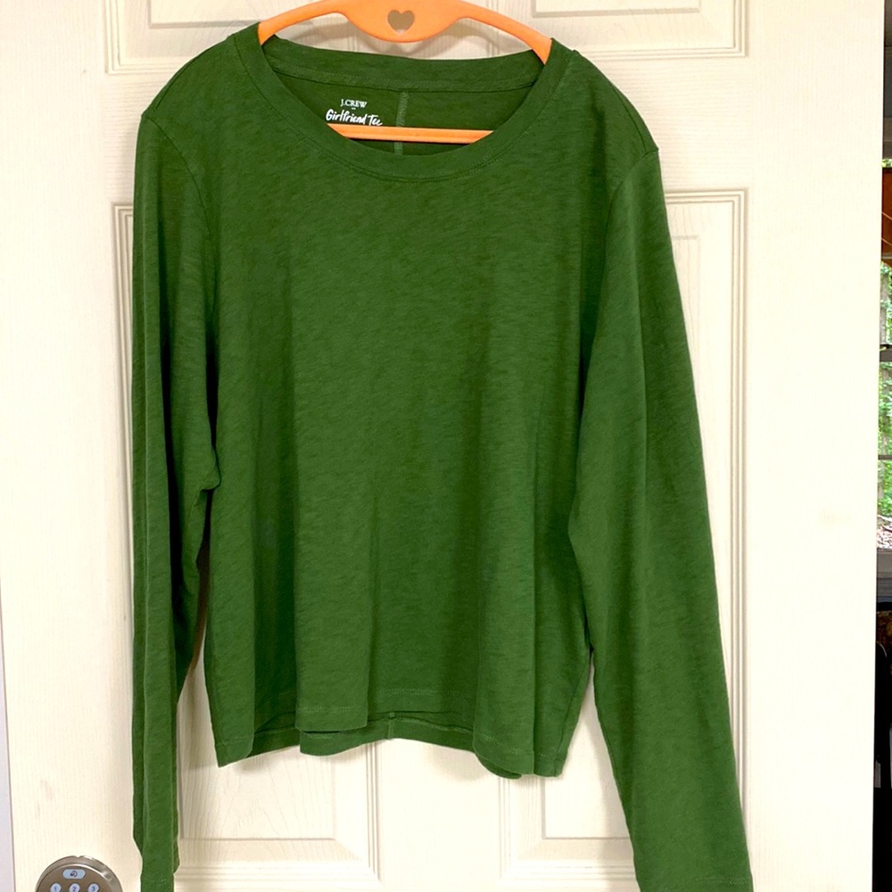 J. Crew Girlfriend tee Green size large